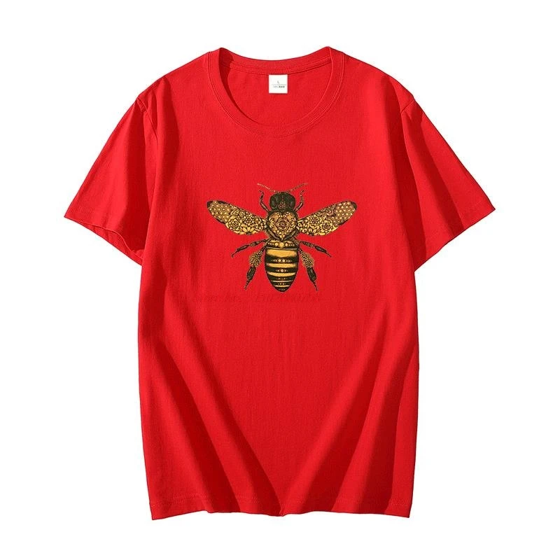 Bee Drawing Moth Insect Tattoo Cool graphic t shirts oversize t-shirts short sleeve t-shirts O-neck T-shirt Summer Men clothing