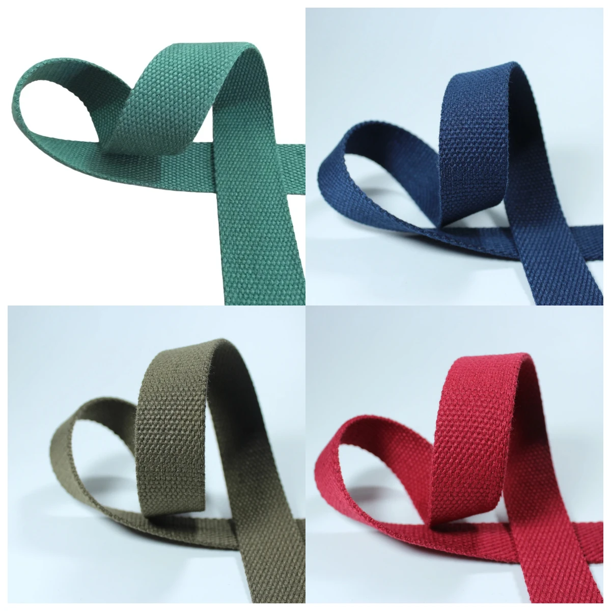 

Polyester-Cotton SP Thread Bead Texture Webbing 2cm/2.5cm Width 45 Meters Pure Color Thicker Yoga Canvas Bag Plain Woven Band