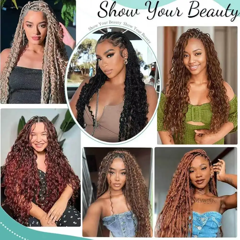 4 # بني داكن 110 جرام 28 بوصة شعر بوهو مجعد للتضفير بدون عقدة 12A موجة عميقة السائبة البوهيمي 2 حزم/حزمة 100% شعر بشري #3