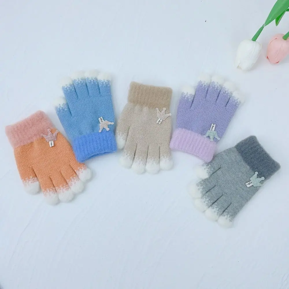 Lovely Knitted Kids Gloves Thick Fingerless Fingerless gloves Winter Warm Boys Girls