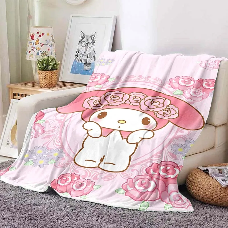 Hello Kitty My Melody Blanket Japanese Style Soft Flannel Throw Fluffy Bed Comfortable Home Four Season Warm Blanket Baby Gift