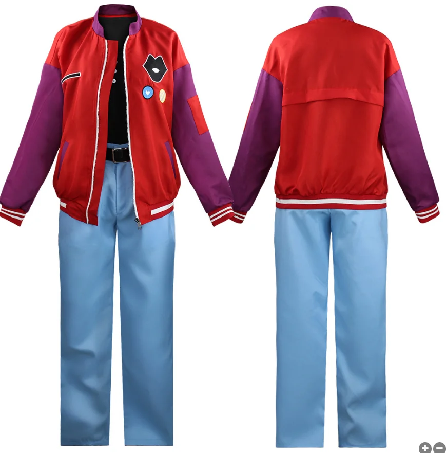 Anime Costume Kawai Rika Womens Red Suit Cosplay School Uniform Sports Coat Daily Halloween Christmas Outfit