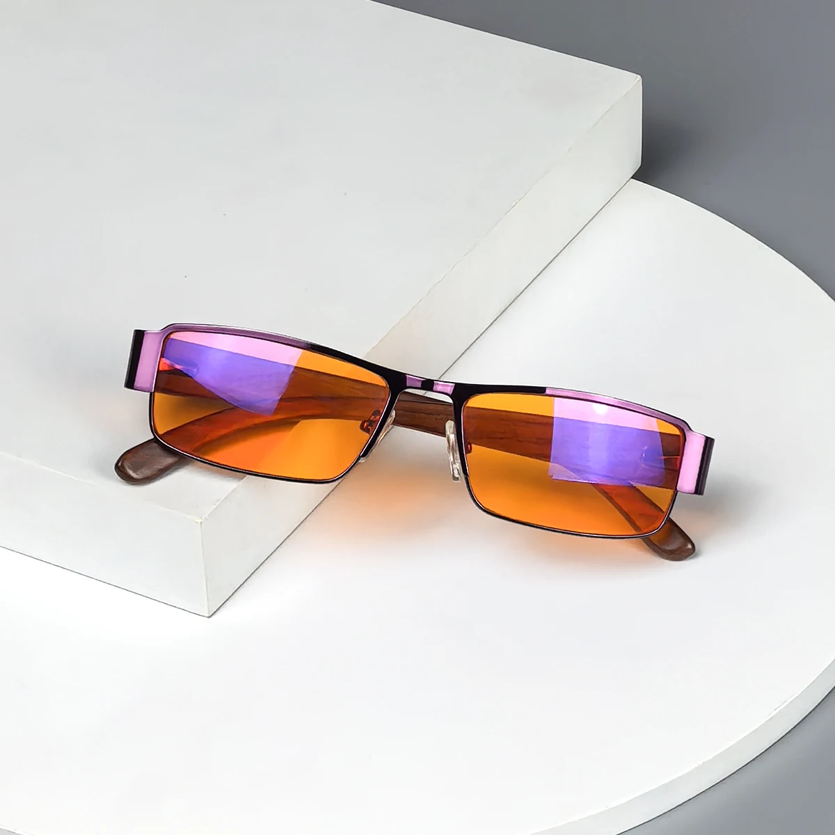 SHINU blue light glasses red lens for better sleep Improve Insomnia orange lens Eliminate Eye Strain Computer Glasses