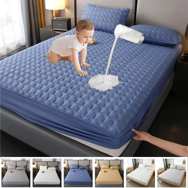 

Waterproof Mattress Protector Cover Antibacterial Quilted Bed Fitted Sheet Hypoallergenic Safe Cozy Sleep Pillowslip Need Order