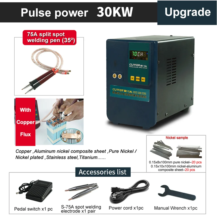 811A Spot Welder Pulse Spot Welding Machine For Lithium Battery Pack Welding Machine With Remote Soldering 75A Pen