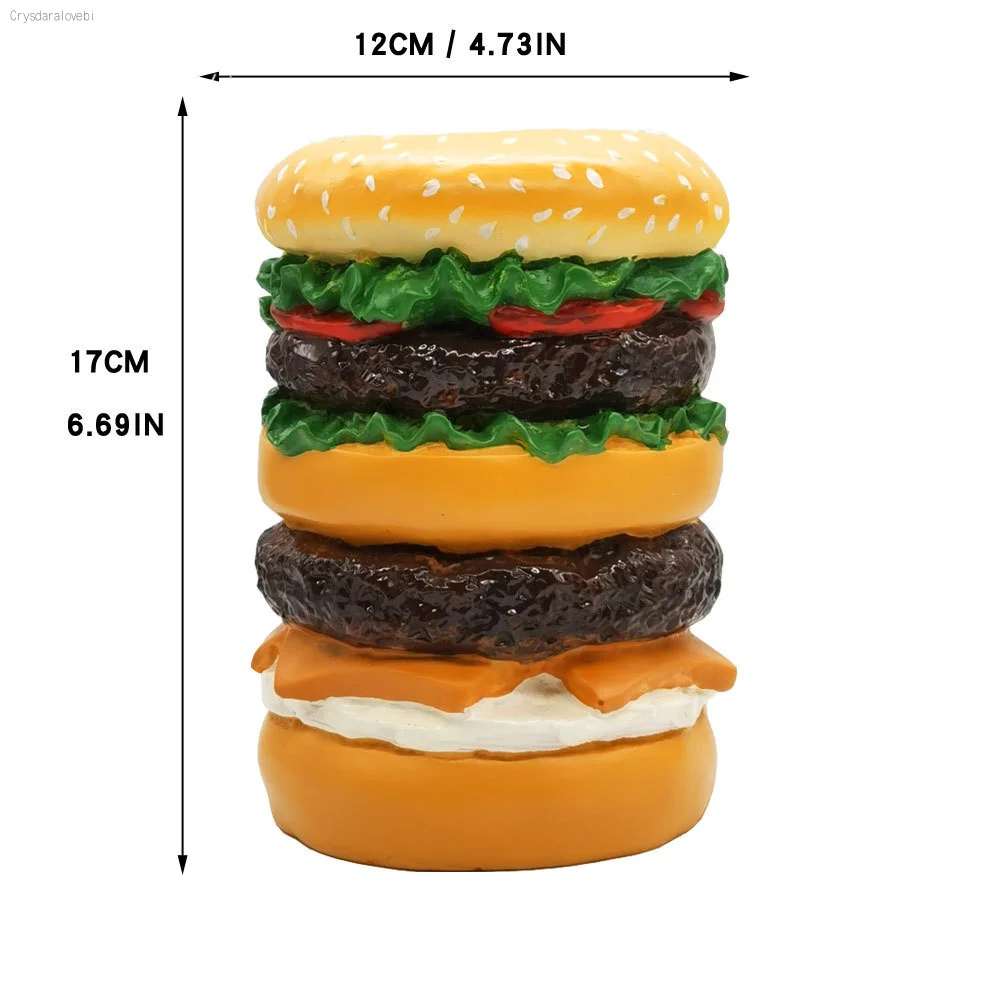 Cute Hamburger Shape Piggy Bank for Saving Money and Room Decor Saving Money Coin Bank for Kids Resin Money Saving Jar