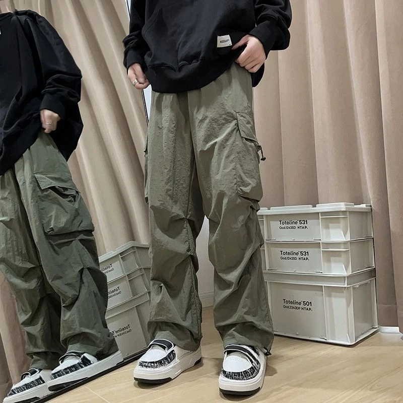 ヒップホップ ワイド 春夏 メンズ カーゴパンツ コットン エステティック エモ スラックス 高級 格安 ナイロン ロング カジュアル 男性用 ズボン