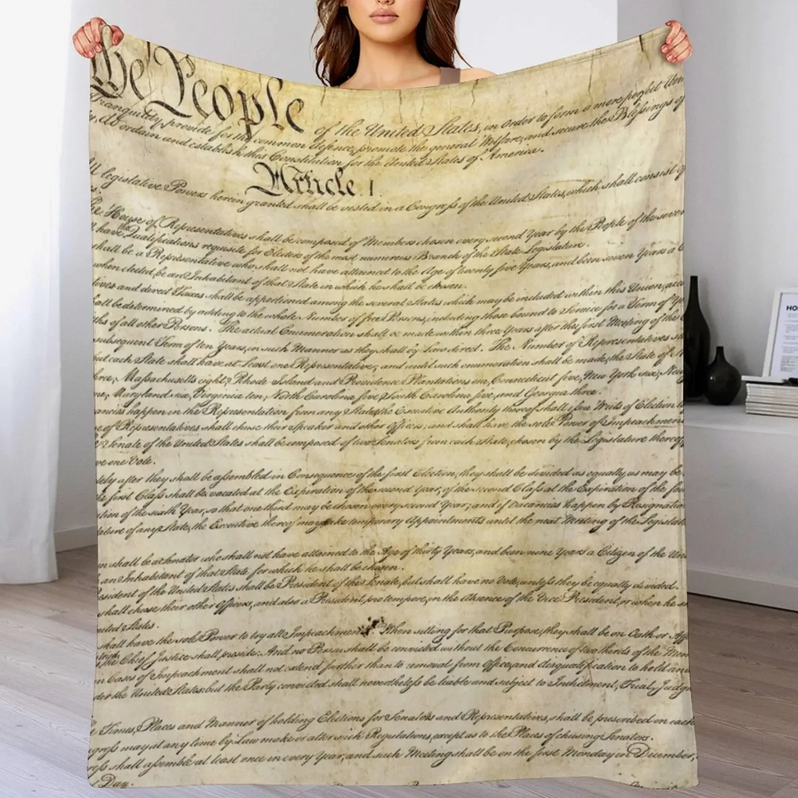 

Vintage United States Constitution Throw Blanket heavy to sleep Blankets For Baby Soft Plaid Decorative Sofas Blankets