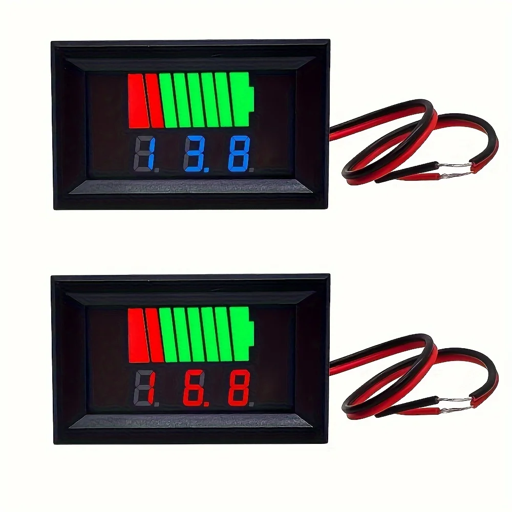 1pc Car Battery Charge Level Indicator DC 12V 24V 36V 48V 60V Lithium Battery Capacity Meter Tester Display LED Tester Voltmeter