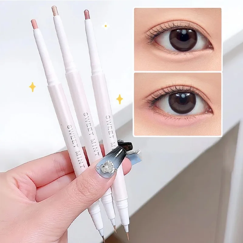 Diamond Glitter Double-head Eye Liner Pencil Eyes Makeup Pink Sequin Eyeshadow White Highlighter Stick Eyeliner Korea Cosmetics