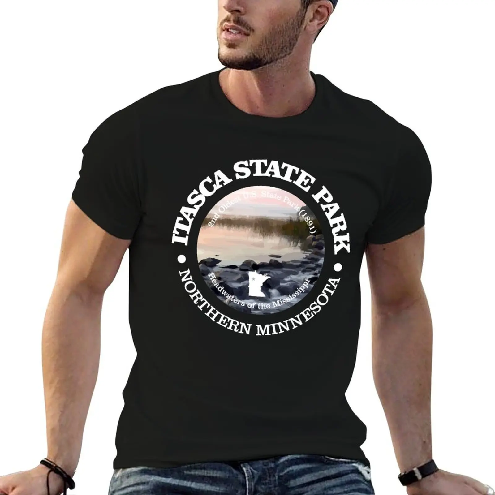 Camiseta Itasca State Park SP, camisetas para hombre, paquete de camisetas de algodón para hombre, camiseta de algodón para hombre, camiseta de lujo