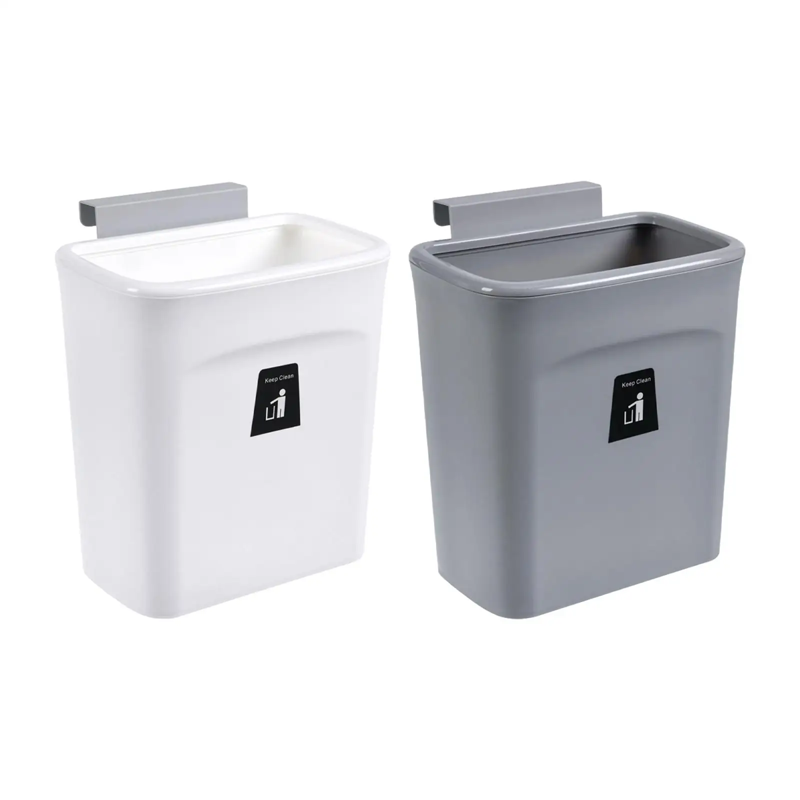 Wall Mounted Counter Waste Compost Bin with Sliding Cover Hanging Trash Can