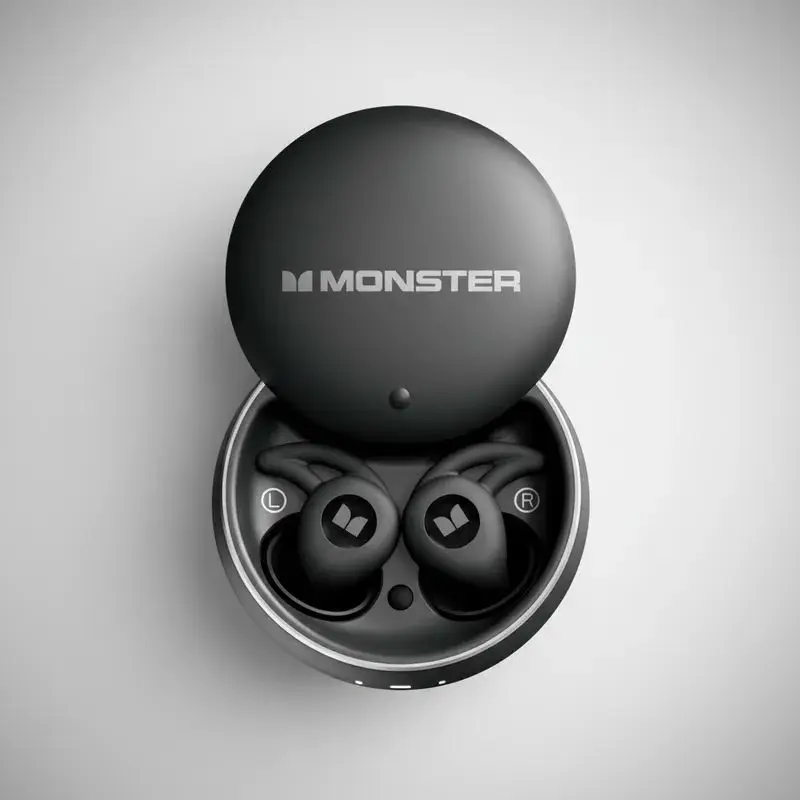Monster GT31 Zero-Pressure Sleep Earbuds - Noise Cancelling, AI Technology, Wireless Bluetooth with Mic for Calls & Music