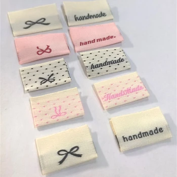 활 넥타이 의류 라벨, 손으로 꿰매는 만화 컬러 직조 라벨, 재고, 5 가지 모델