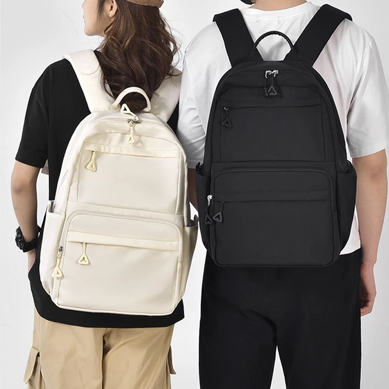 

Unisex Backpacks Solid Color Simple Fashionable Versatile Casual Backpacks Large Capacity Lightweight Schoolbags For Students