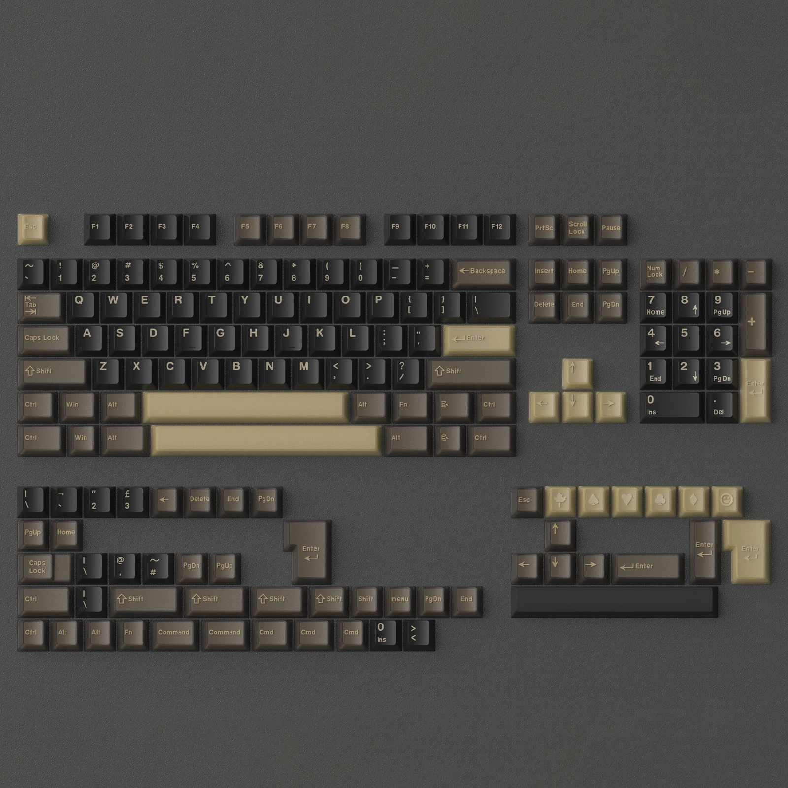 Translucent Brown Apes Keycaps 163 Key ABS+PC Material Cherry profile Double Shot For Cherry MX Switch Mechanical Keyboard