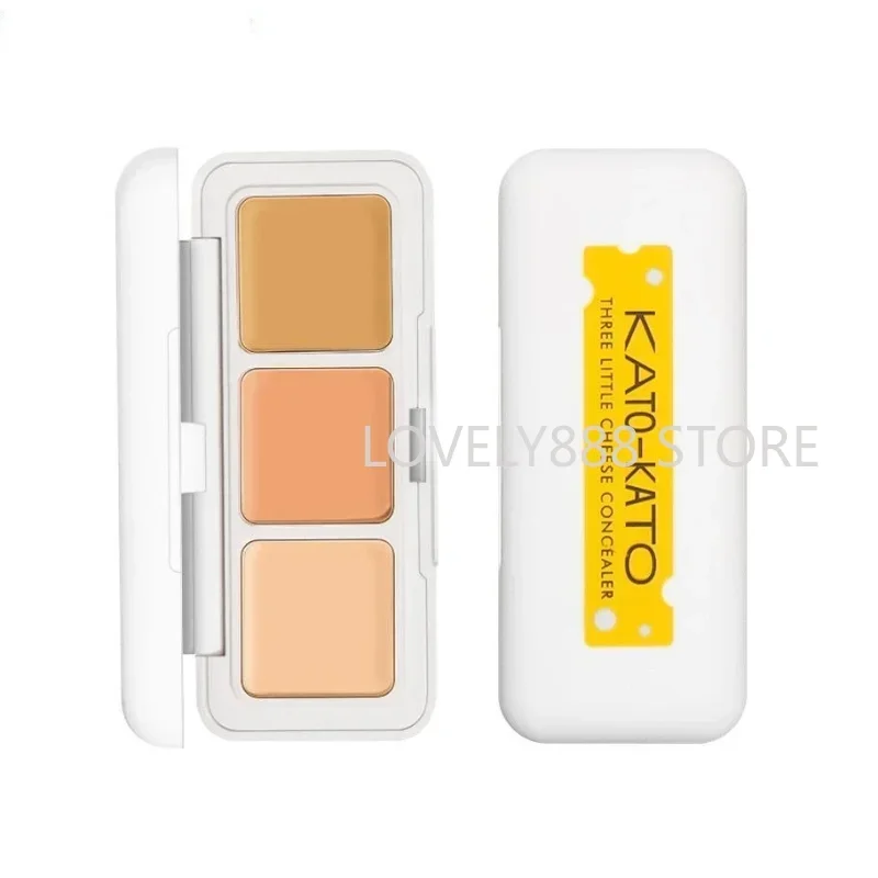 KATO Three Little Cheese Concealer 3-color Palette Cover Blemishes Spots Acne Marks Waterproof Long-lasting Makeup Cosmetics