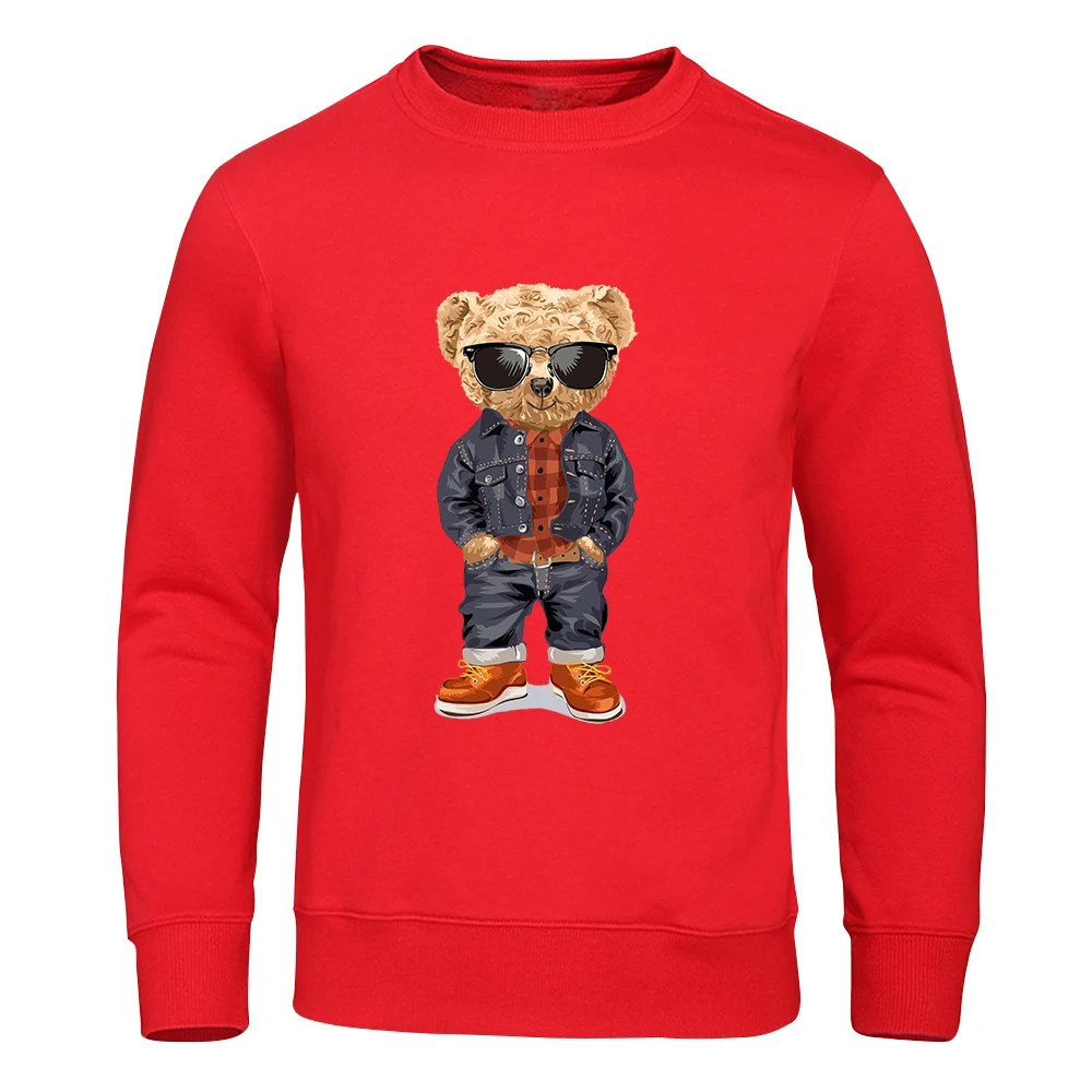

Funny Pose Ted Bear Printing Men Hoodie Simple Loose Casual Hoody Autumn Oversize Sweatshirt Fashion Casual Pullover Unisex