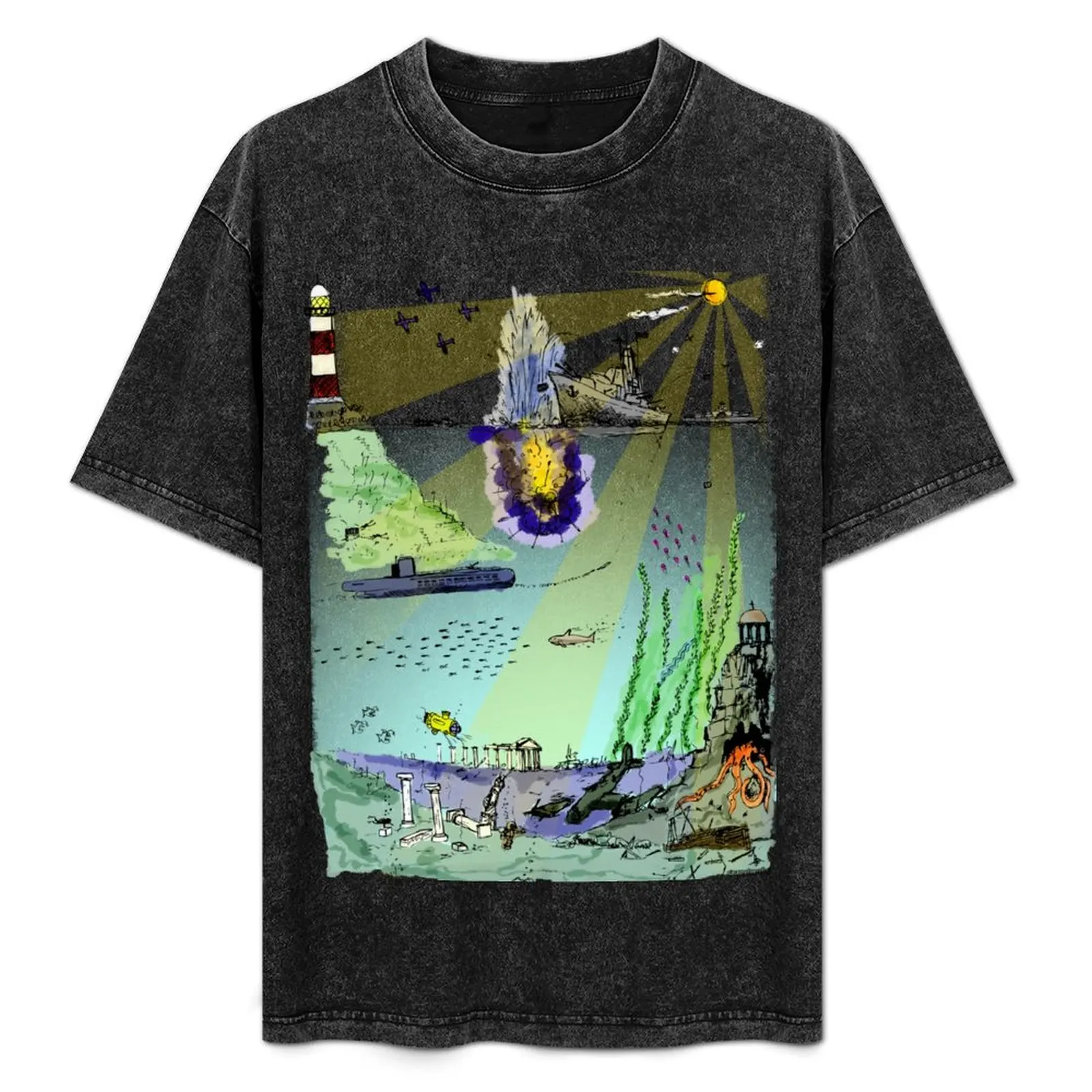 

Цветная футболка Ocean Depths, летняя одежда, заготовки, мужские белые футболки