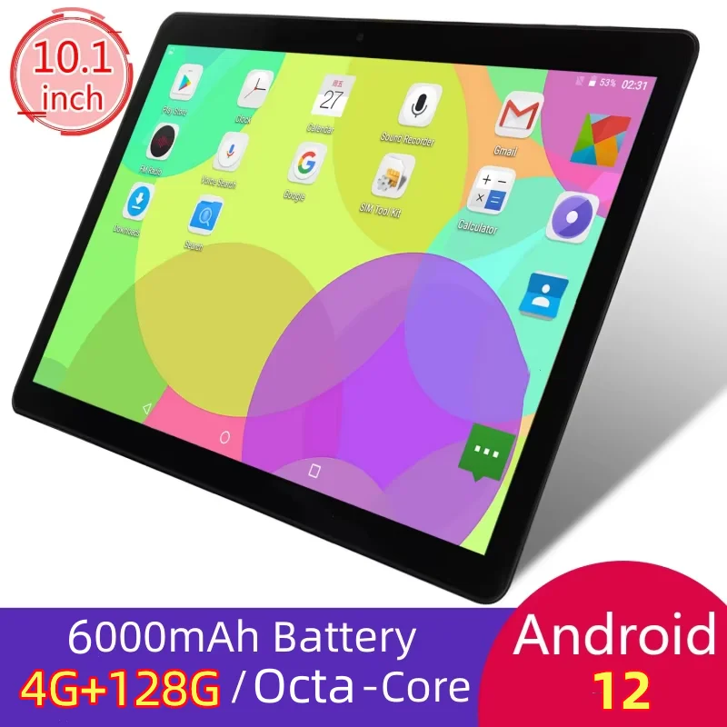 Neues 10,1-Zoll-Android-12-QP10-Tablet MTK8183 Octa Core Dual-Kamera 4 GB RAM 128 GB ROM 1280 x 800 IPS WIFI Bluetooth 6000 mAh Typ-C