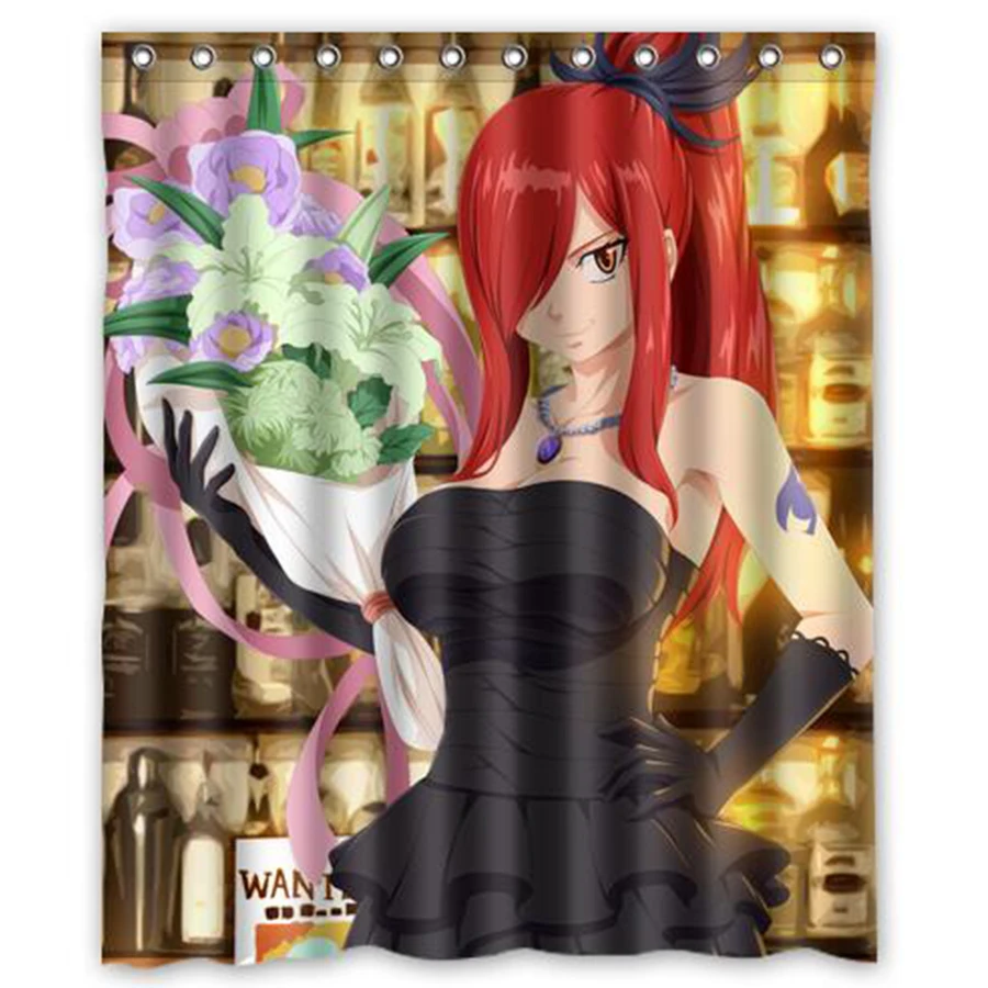 150x180cm Anime Fairy Tail Erza Scarlet Lucy Personalized Custom Polyester Waterproof Bath Shower Curtain