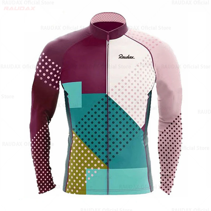 Neue Raudax Atmungsaktive Langarm Radfahren Jersey Set Mountainbike Kleidung Herbst Fahrrad Trikots Kleidung Maillot Ropa Ciclismo