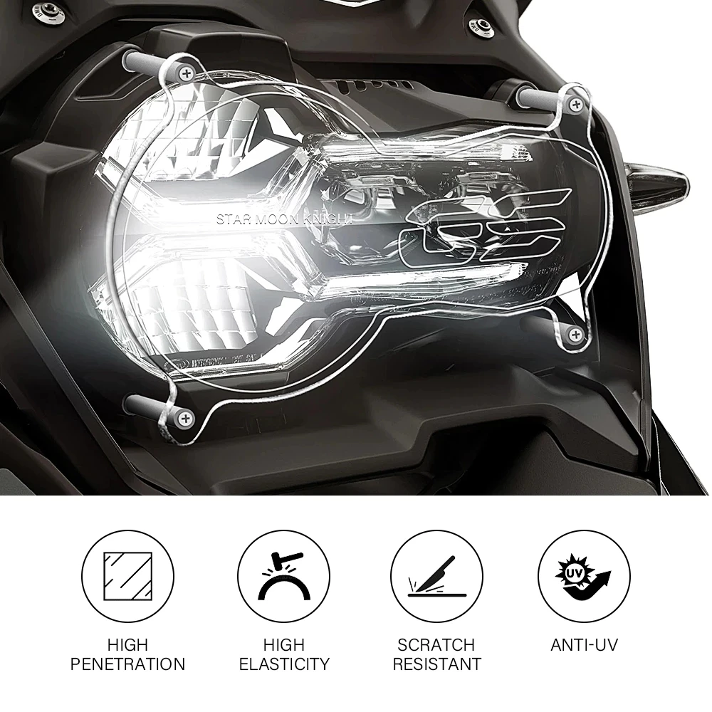 Motorcycle Acrylic Headlight Guard Headlight Protection Cover Lampshade For BMW R1200GS R1250GS R 1250 GS LC Adventure 2013-2023