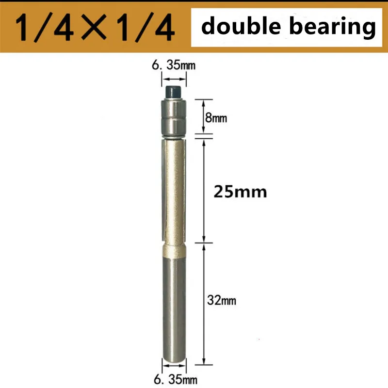 6,35mm Fräserkopf Duplex-Trimmer für Holzbearbeitung Kantenfräser Wolframkarbid CNC-Holzfräser 1 Stück – Detail 3