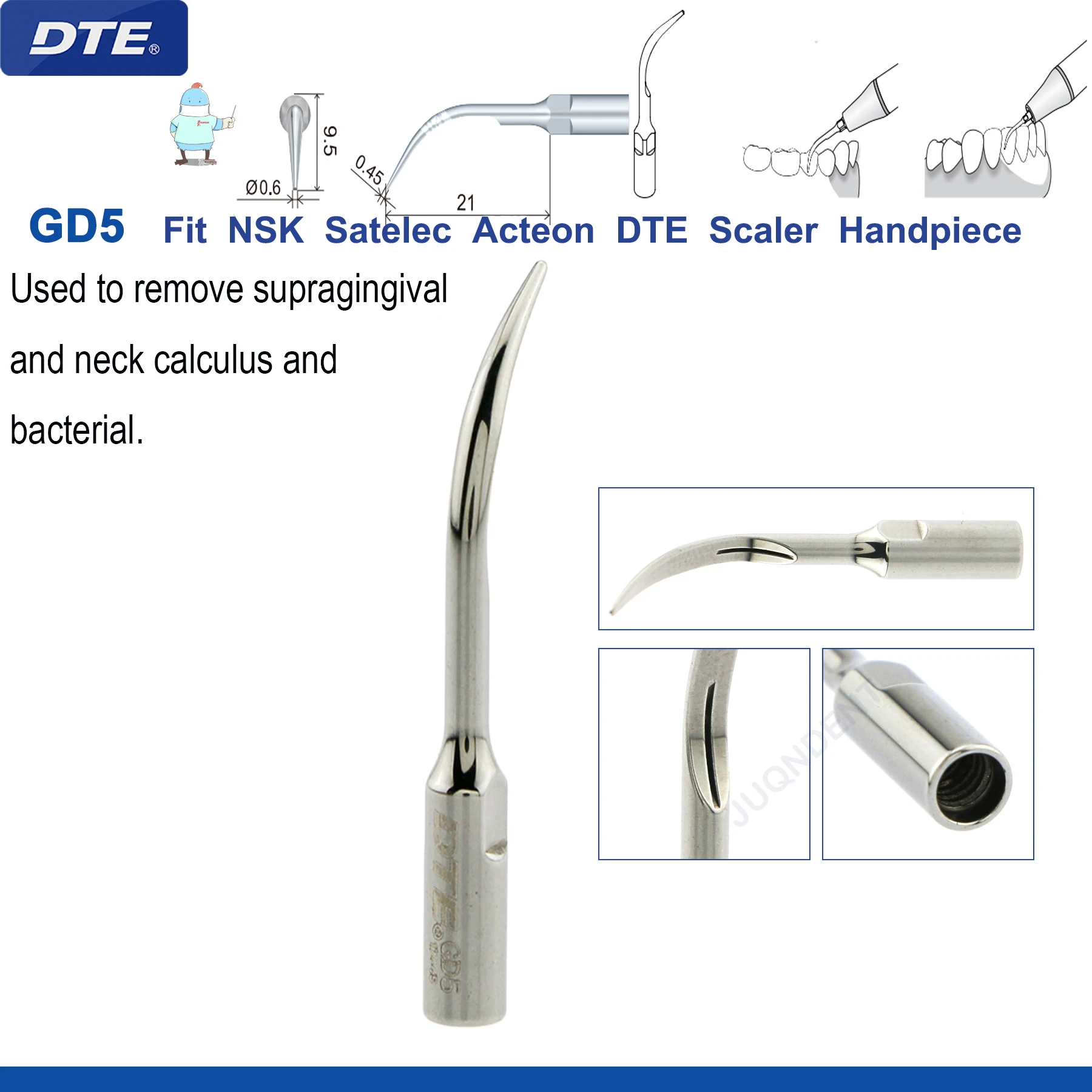Originele Specht DTE Tandheelkundige Scaler Tips Ultrasone Scaling Tip G1-G8 GD1-GD8 Voor tanden reinigen Fit EMS NSK Satelec Acteon