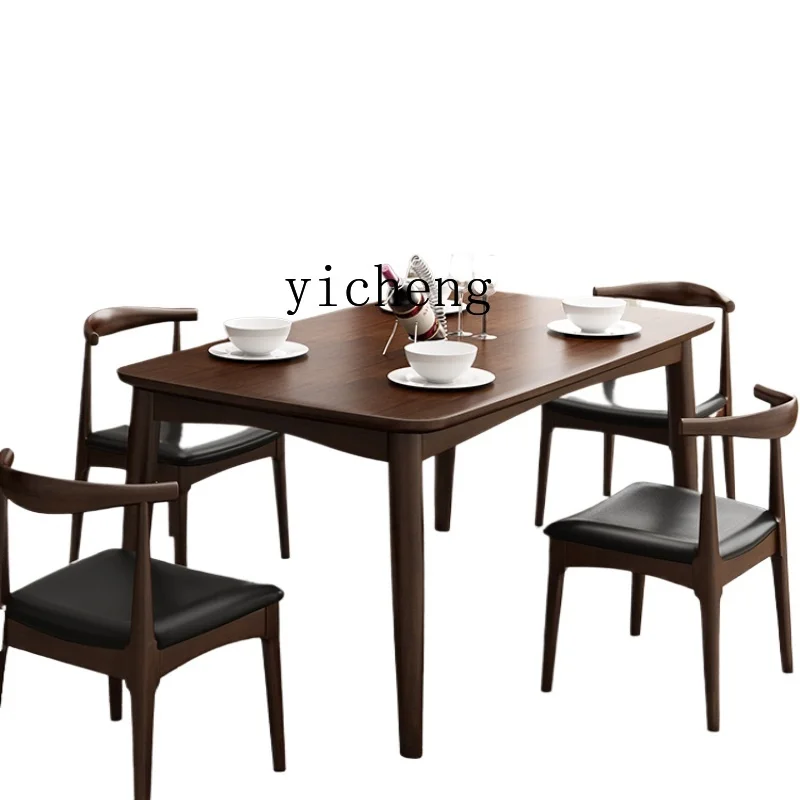 ZK Dining Table and Chair Household Small Apartment Modern Minimalist Dining Room Table and Chair One Table Four Chairs