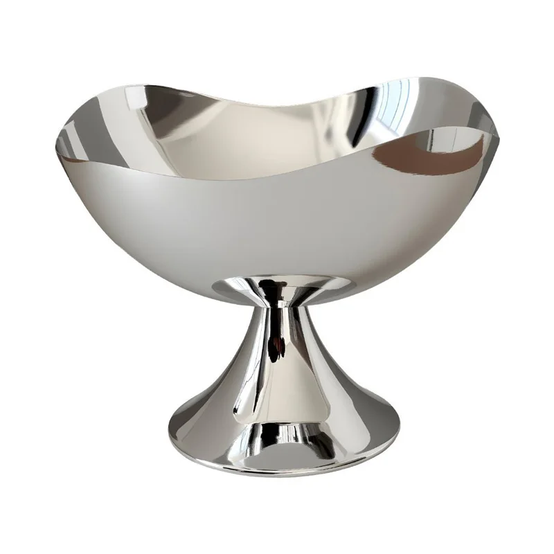 xx-Silver Plated Iron Desktop Storage Tray Ornaments Crafts Home Livingroom Dining Table Snack Storage Plate Decoration Items