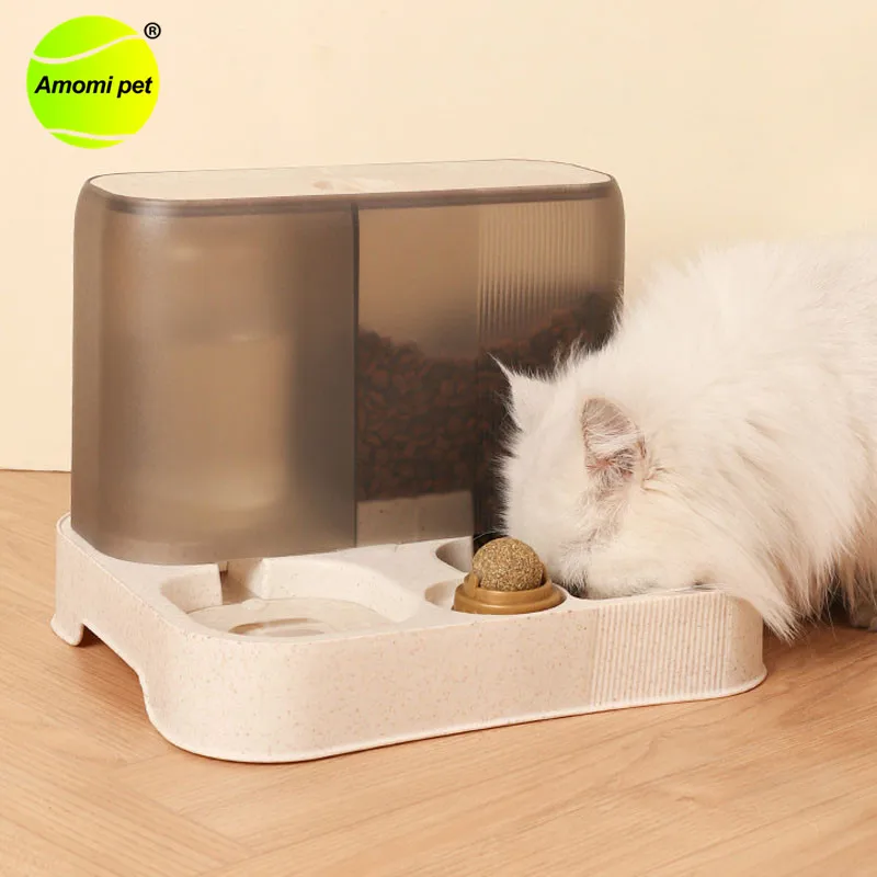 

2 In1 Large Capacity Cat Feeder Water Dispenser Bowl Automatic Dog Cat Food Container Dry Food Storage Bottle Pet Supplies