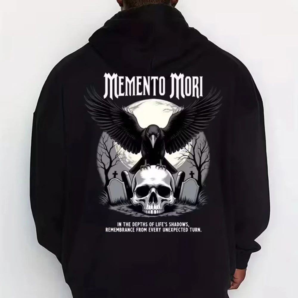 

Толстовка с принтом CLOOCL MEMENTO MORI Crow Skull, осенне-зимняя модная мужская одежда