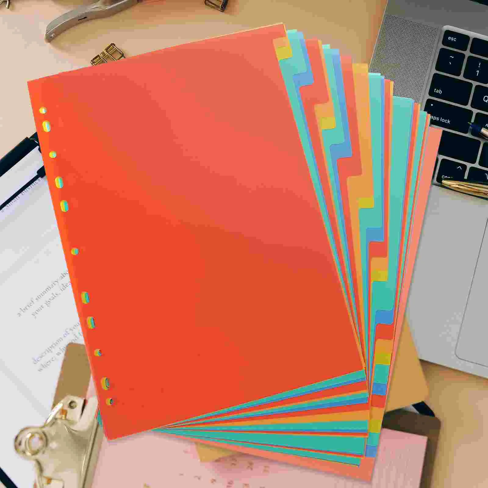 31 Sheets Classification Page Tab Binder Divider Slip Paper Dividers for with Tabs Travel