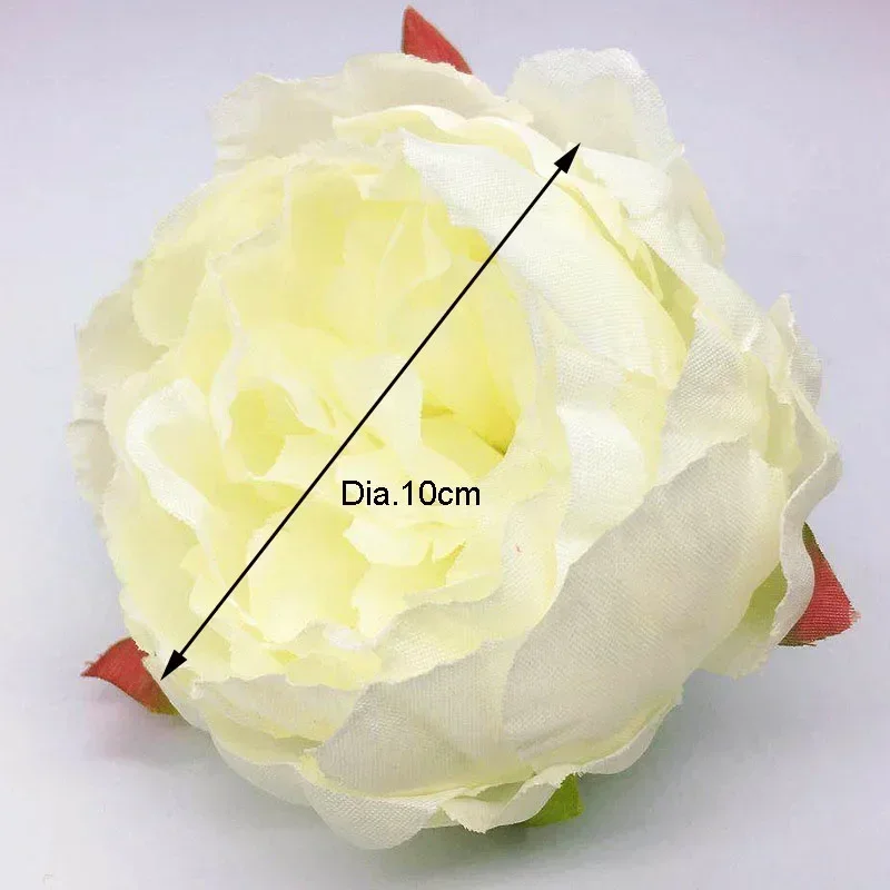 50Pcs/Lot 10cm Peony Flower Head Artificial Flower DIY Scrapbooking Garland Flower Wall Background Wedding Party Home Decoration