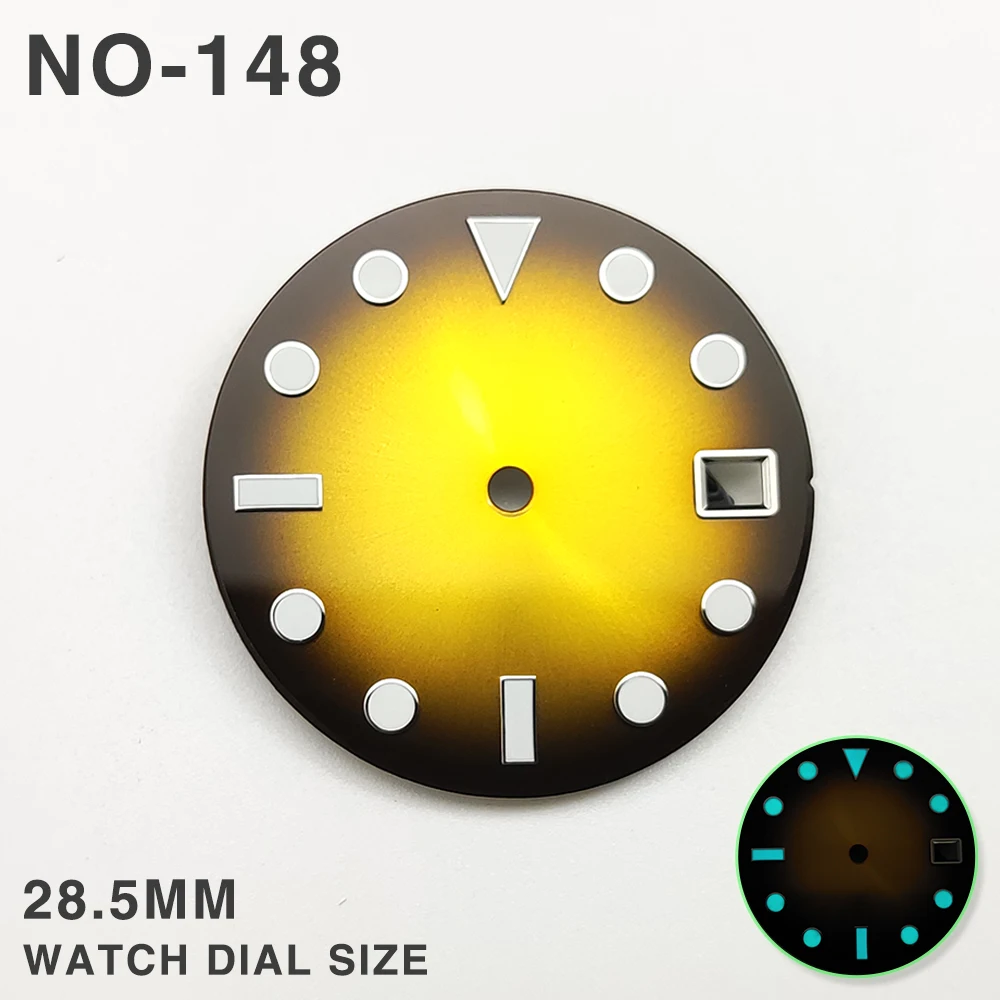 28.5MM modified accessories NH35 dial luminous substitute watch aseptic literal suitable for NH36/4R movement