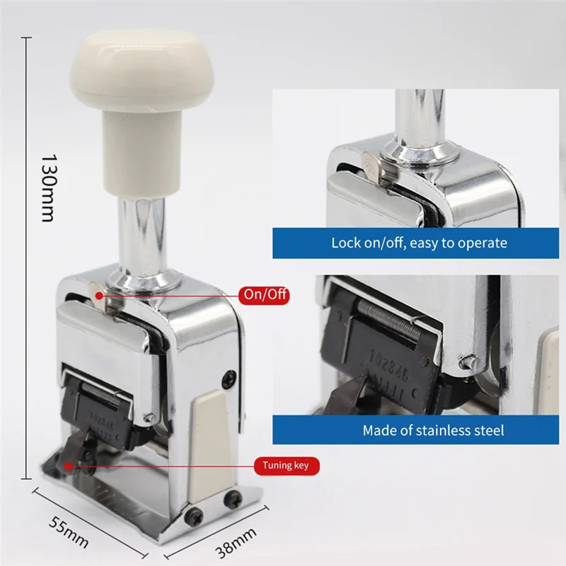 A92P 1Set Automatische Coder 4-cijferig nummer Machine Productiedatum Handmatige Coder Nummering Advance Machine Wit