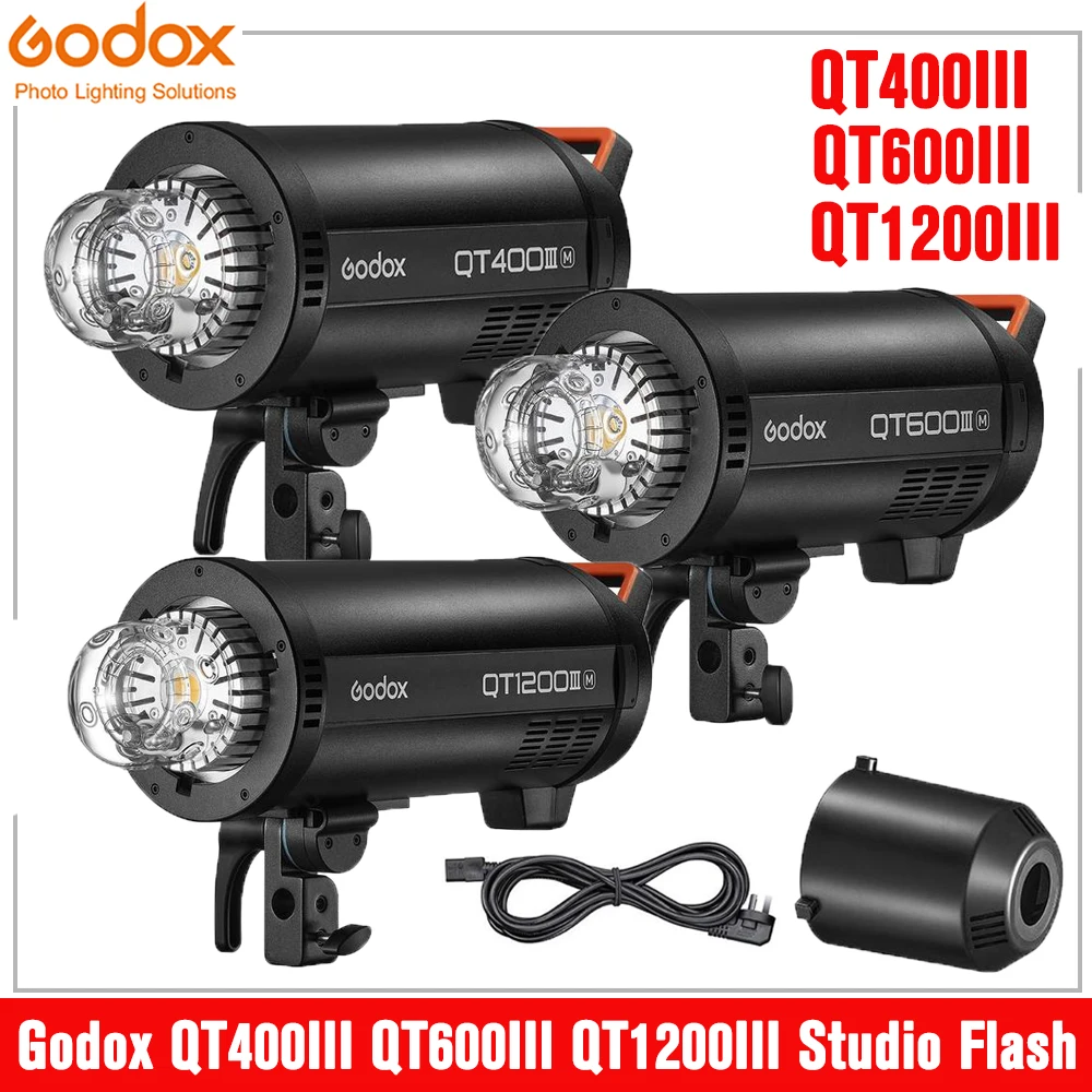 Godox QT400III QT600III QT1200III 400W 600W 1200W GN65 1/8000s High Speed Sync Studio Flash Strobe Light Built in 2.4G Wirless