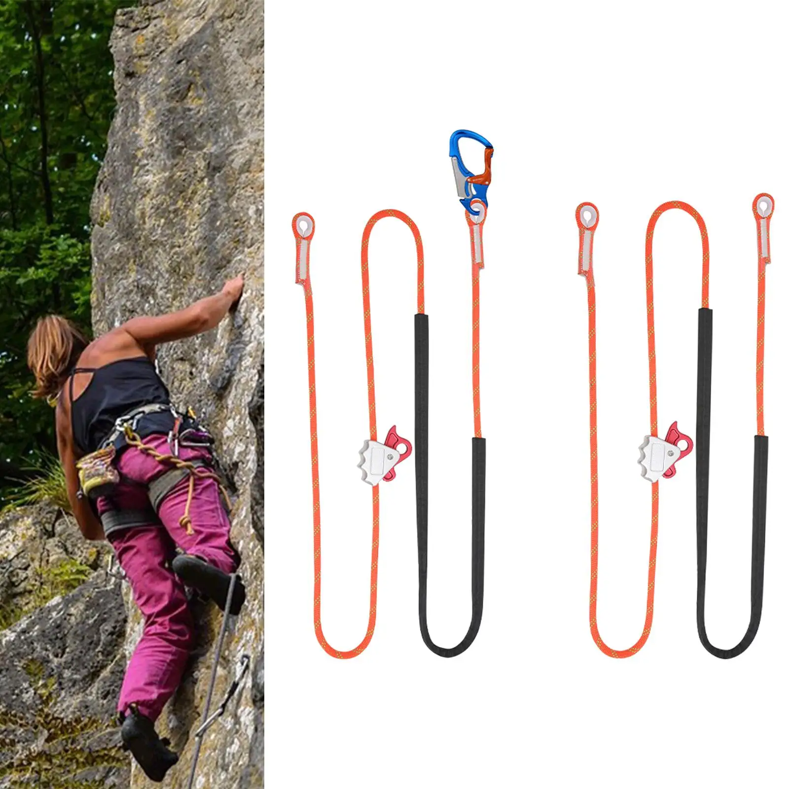 Adjustable Positioning Safety Climbing Rope for Outdoor Climbing