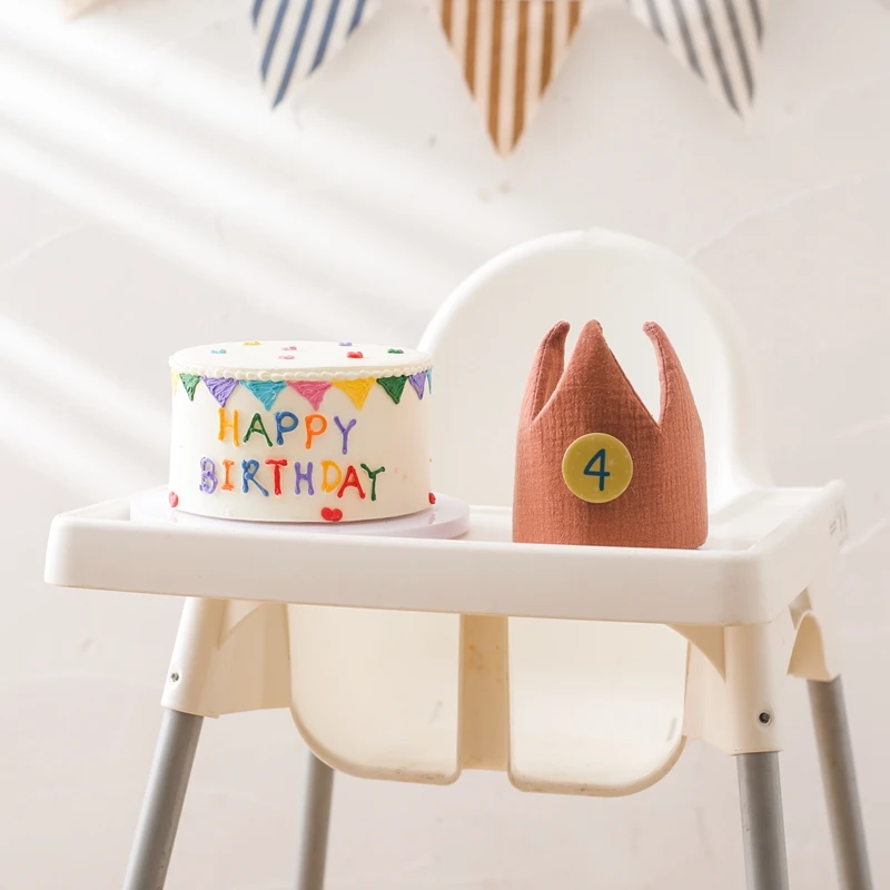 Couronne de Sauna en Coton pour Bébé, Chapeau de ixd'Anniversaire de 1, 2 ou 3 ans, Décorations, Accessoires de Photographie, Cadeau de Naissance pour Garçon et Fille