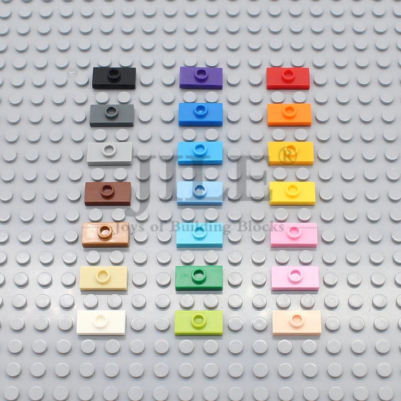 100pcs MOC Building Block Plate Modified 1x2 with 1 Stud Assemble Pars Compatible 15573 3794 Creative Bricks Construction Toys