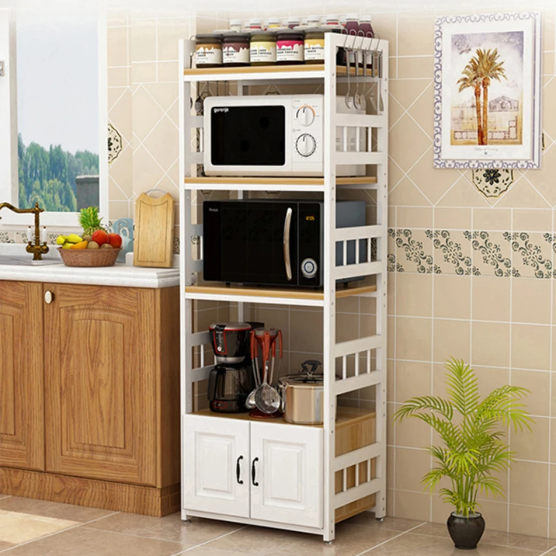 5-layer high-capacity kitchen storage rack, floor to floor, multi-layer microwave oven and oven