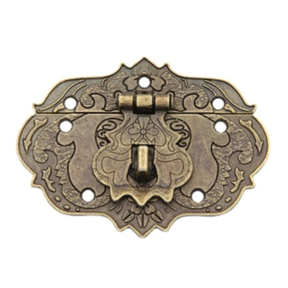 Buckle Cabinet Hinge Wooden Jewelry Box Carving DIY Hardware Accessories Padlock Key Small Suitcases Practical