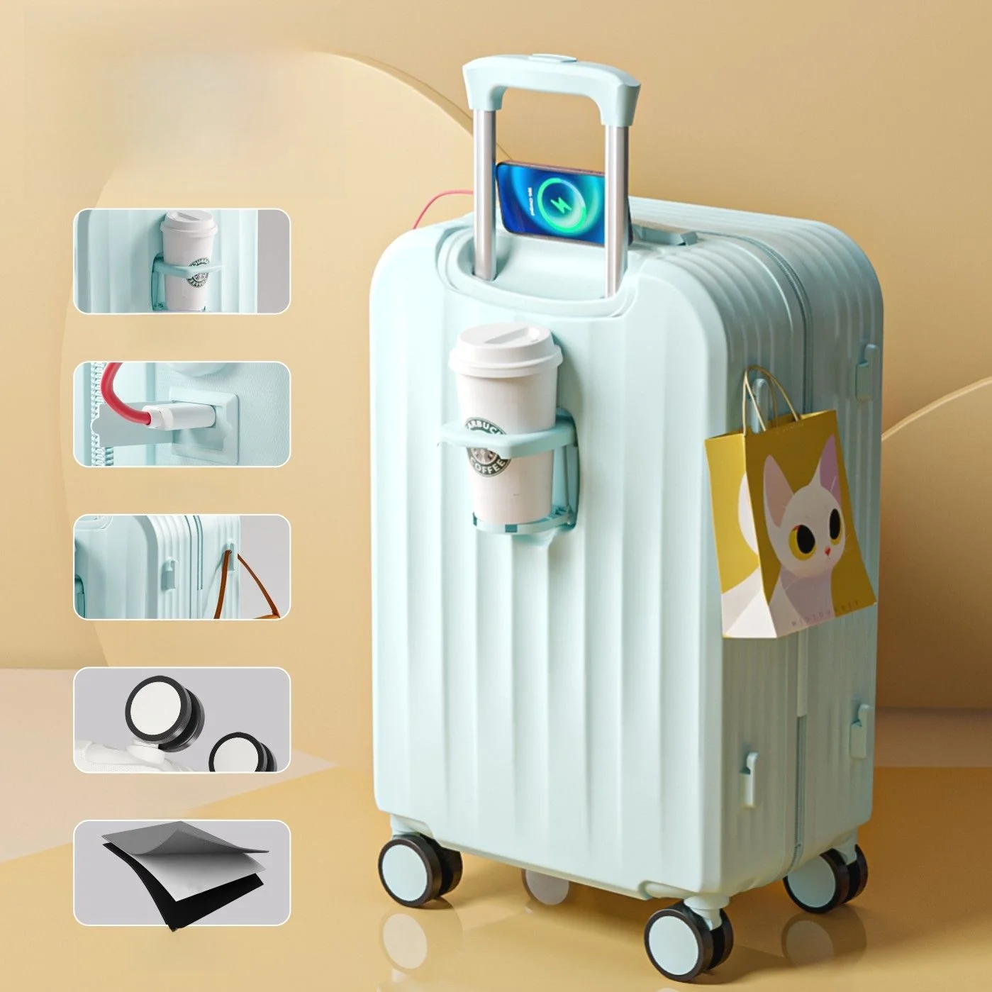 large-capacity-carry-on-suitcase-with-combination-lock-for-travel-women's-handbag-style-durable-luggage-with-side-cup-holder