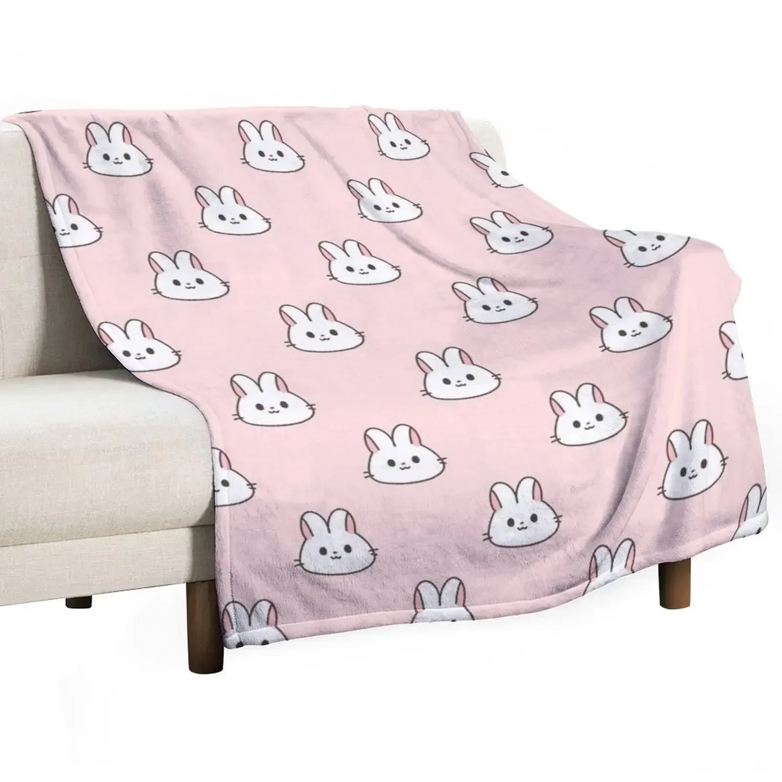 Pink Bunny rabbit Throw Blanket anime warm for winter Hairy Blankets