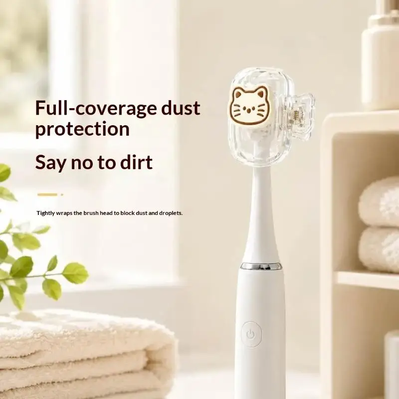 4Pcs Cute Plastic Toothbrush Head Covers Portable Dustproof Protective Pod Cases for Family Travel Outdoor Activities