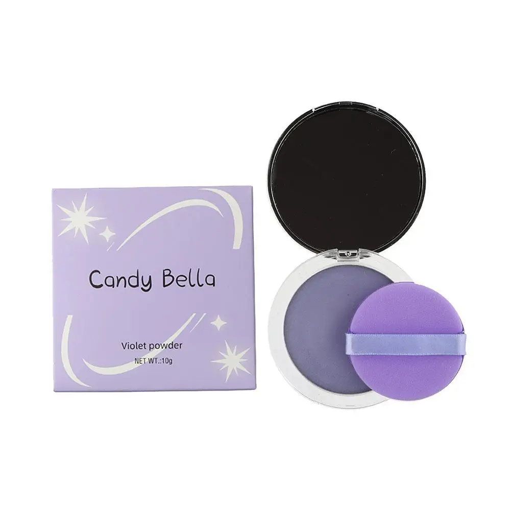 Lavender Makeup Powder With Puff Oil Control Setting Powder Jelly For Smooth Even Complexion Blurring Effect Finishing Powder