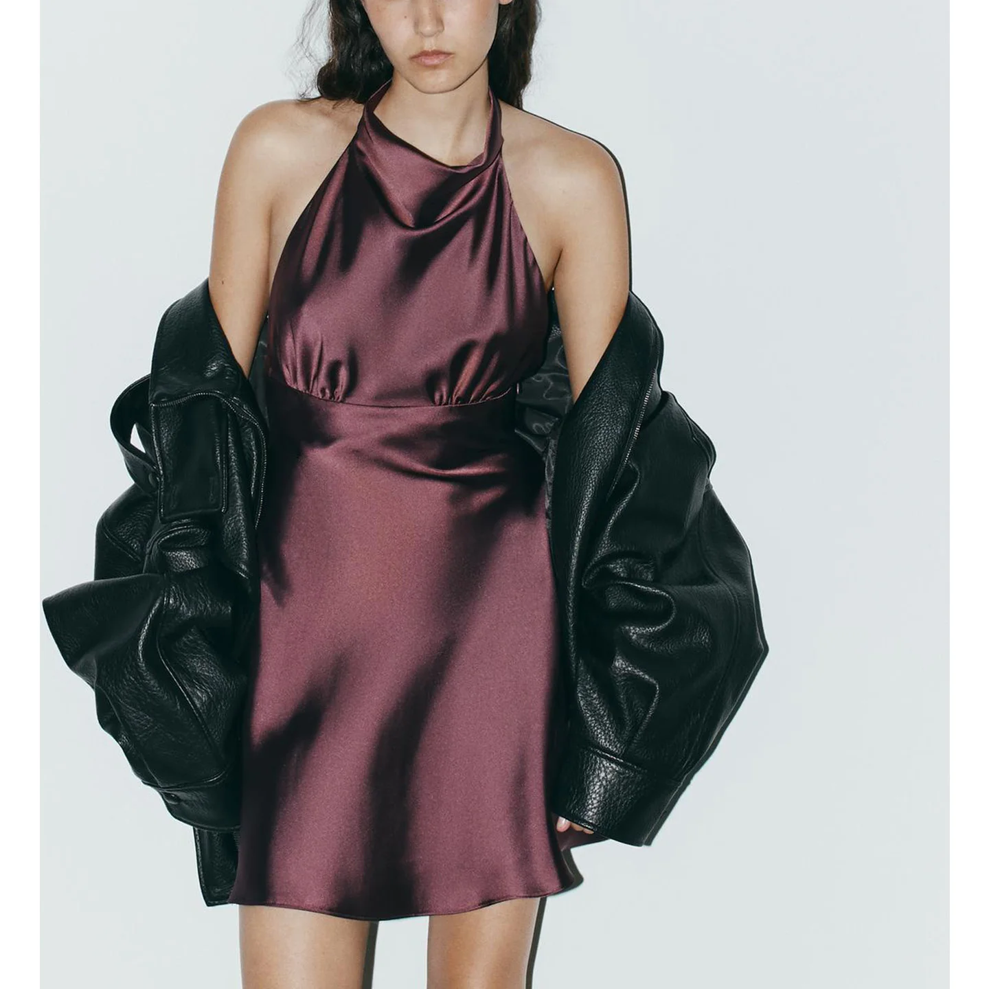 Raso di seta ort Dr Bal Design Colletto appeso Faion da donna Autunno Nuovo arrivo Casual Sle Gonna a trapezio Body ape