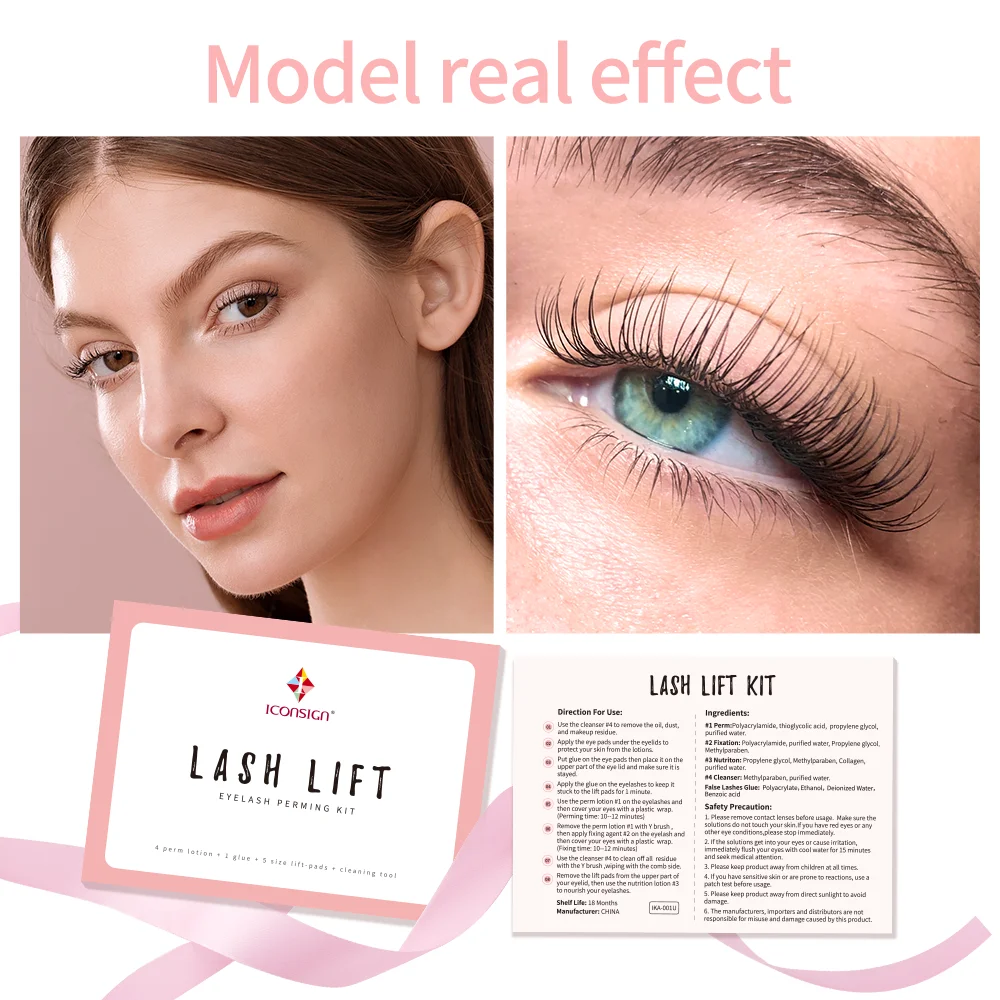 Icon sign Lash Lift Kit Keratin Wimpern Dauerwelle Set Lifting Wimpern dauerhaft gekräuselt 6 bis 8 Wochen Wimpern Make-up Salon Schönheit