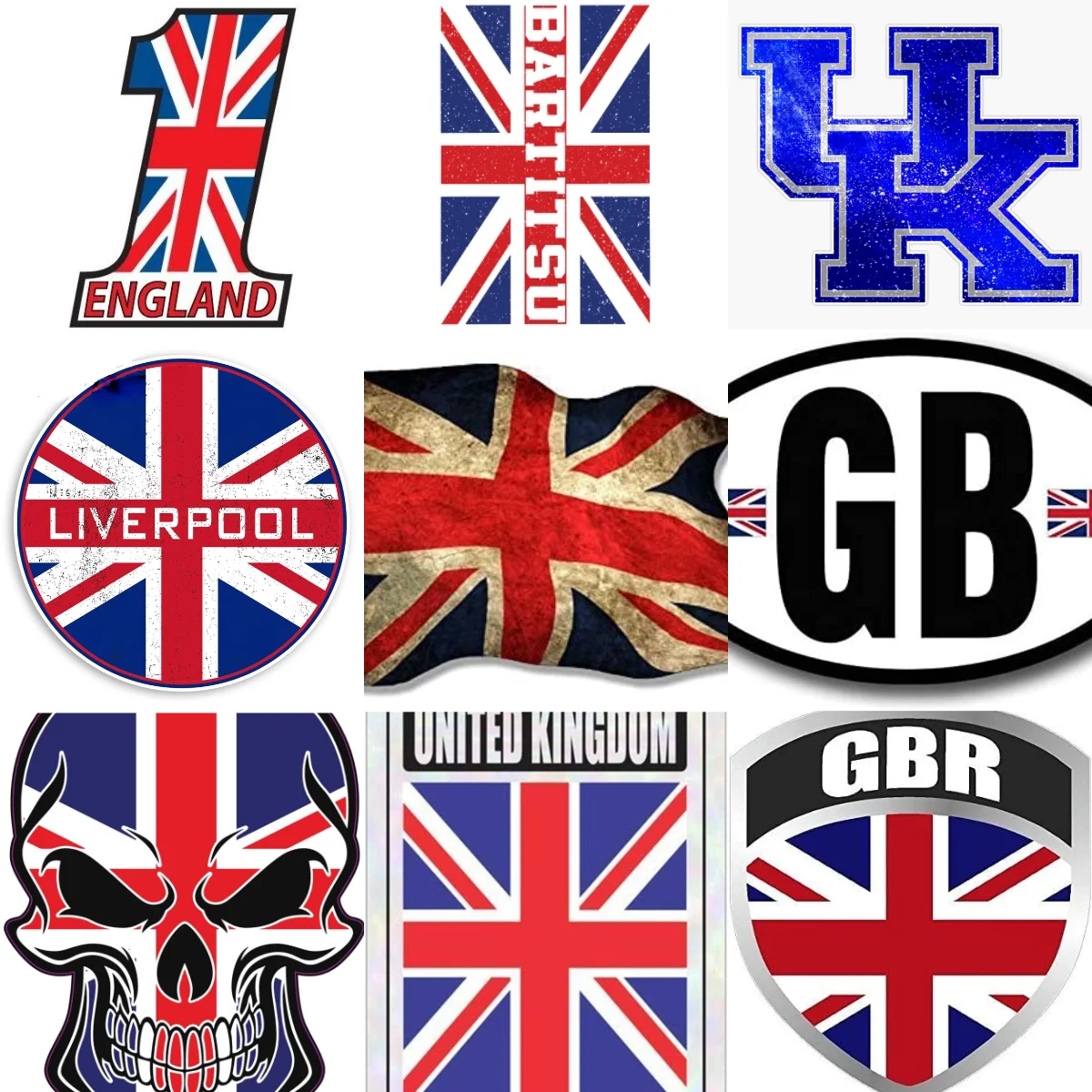 

UK Britain England United Kingdom Emblem Creative Car Stickers for Car Helmet Window Fridge Wall Table Decoration Accessories